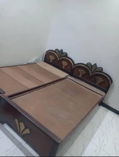 wooden bad 2 single bad condition used