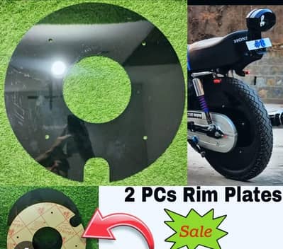 Honda CD70 / CG125 Black Rim Plates Set (2 PCS)