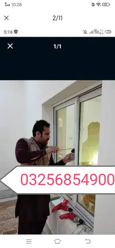 Aluminum Window Doors Glass partition Cabins Repairing Work325/68549oo