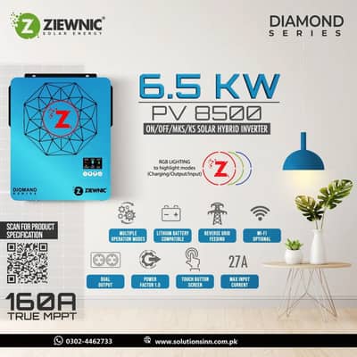 Solar Hybrid Inverter 6.5 (KW) 5G PV8500 - 5Years Warranty