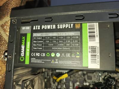 Power Supply 500 watt, GameMax Gp-500 500 watt PSU