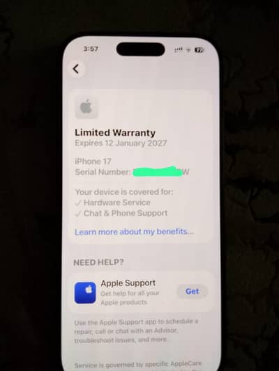 iPhone 17 non pta la version black clour one months check warranty