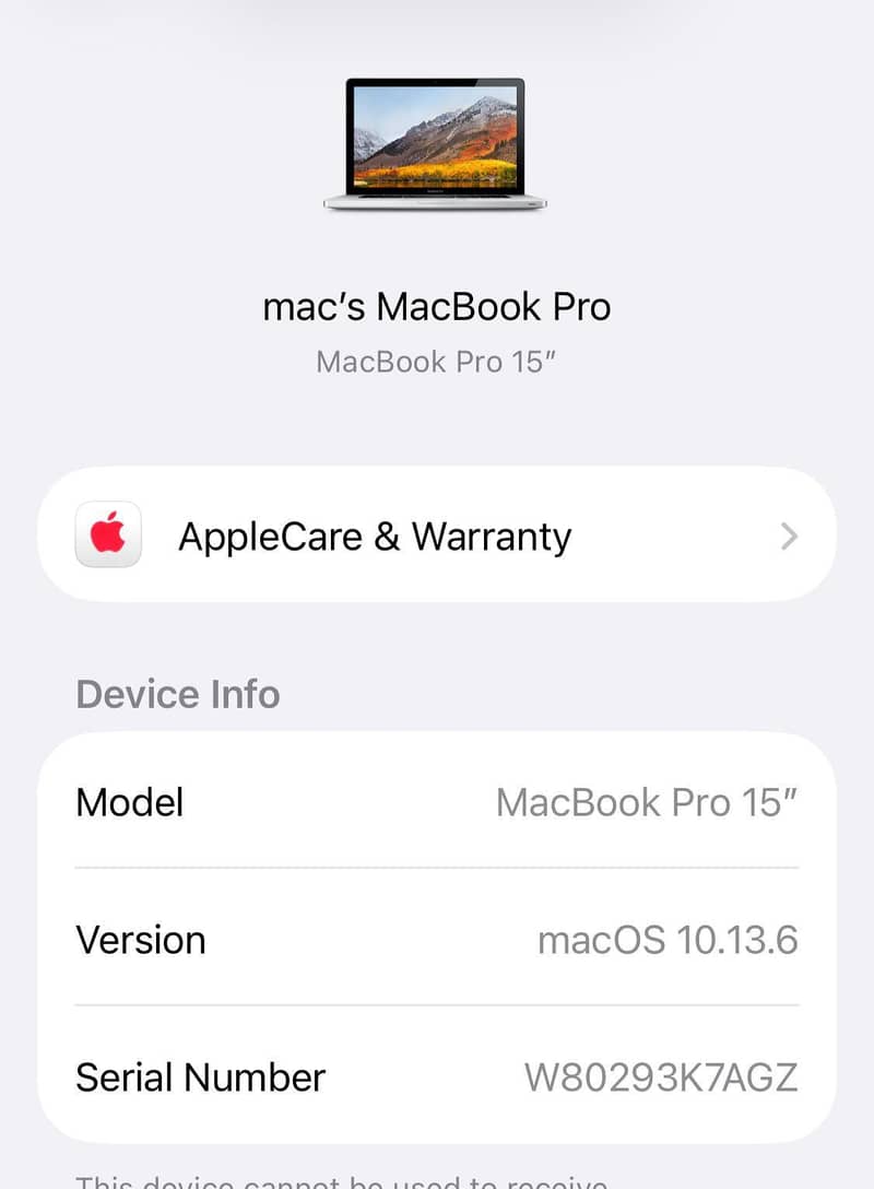 macbook pro 15 macOS 10.13. 6 6
