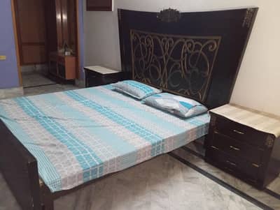 bed set and side tables for sale