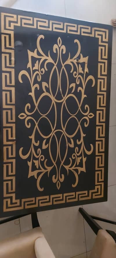 Centre Table made of solid wood and laser art