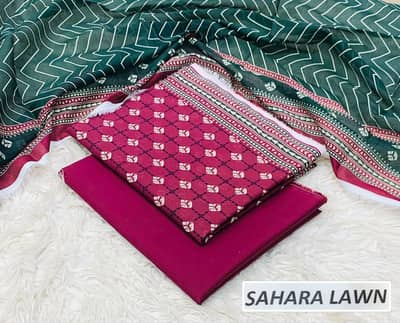 SAHARA Lawn Digital Printed Three Peice Premium Luxery Fabric