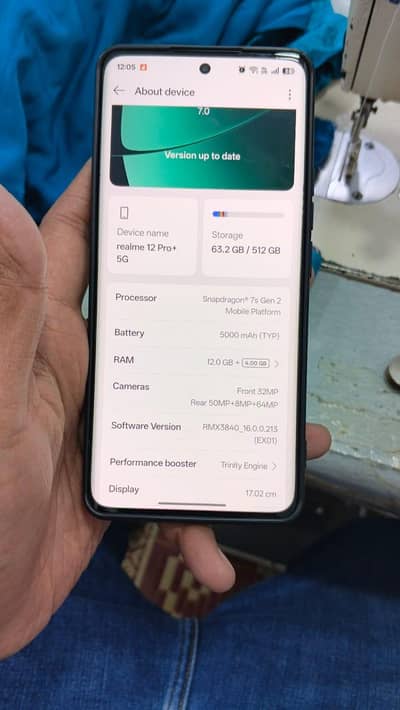 realme 12 pro plus official dual PTA 10/9 condition 12+4. Ram 512Gb