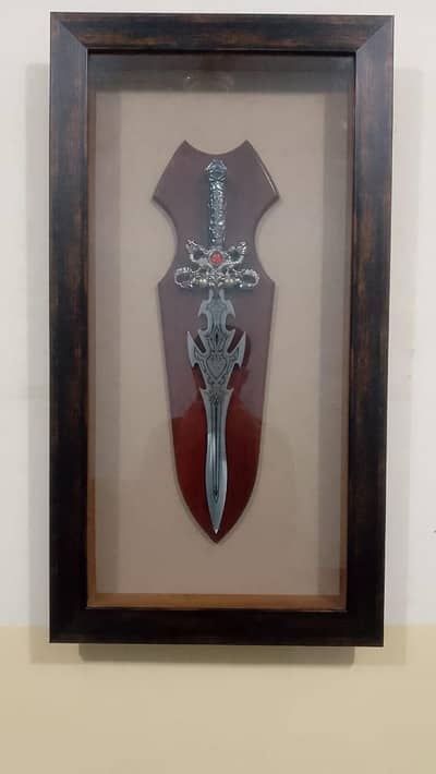 Decorative Fantasy Sword Wall Frame – Vintage Style Display Piece