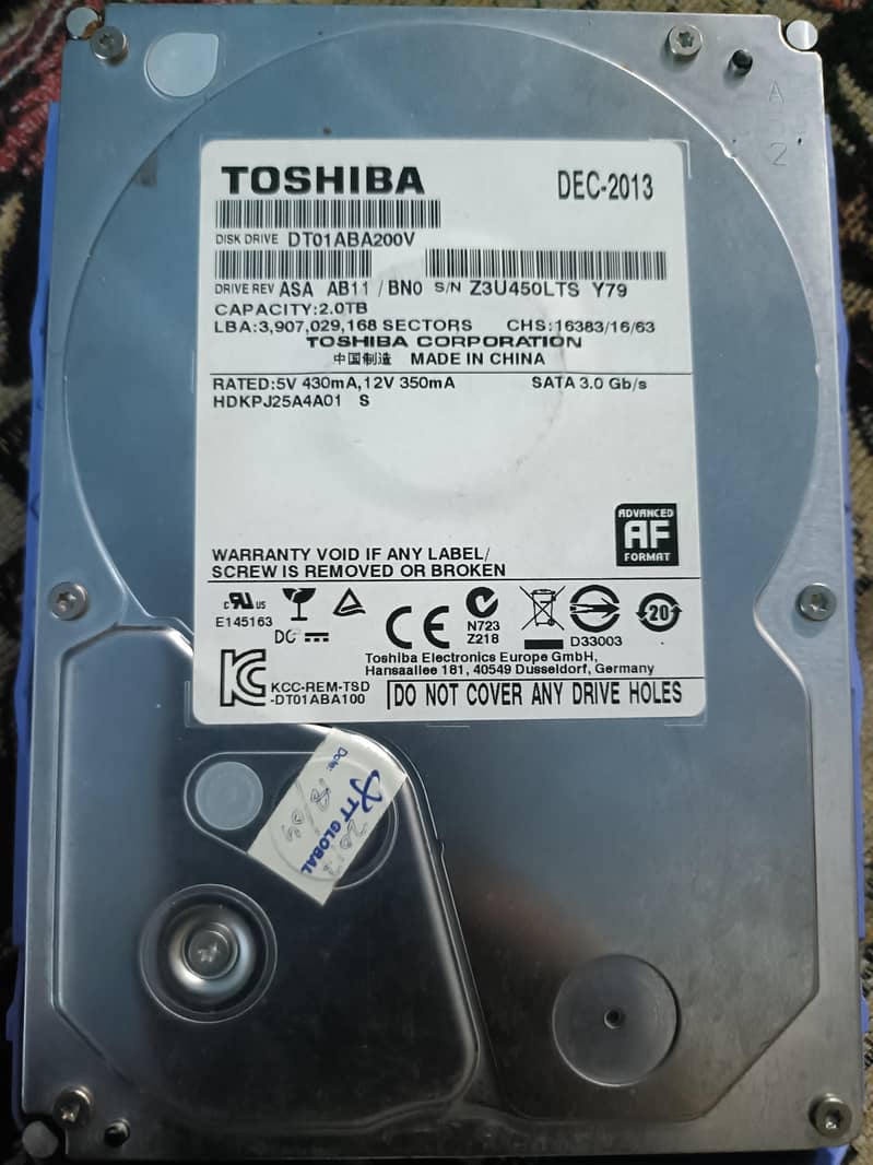 2tb hard drive 100% 0