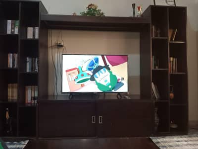 Tv unit interwood brand made of solid wood  shelves for deciore/books