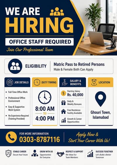 office work islamabad bilal town