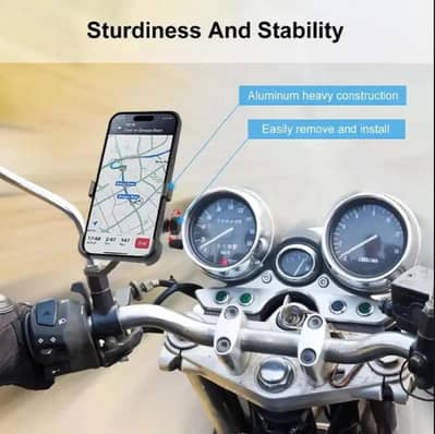 Universal Bike Mobile Stand Metal Body 360 Degree Rotating
