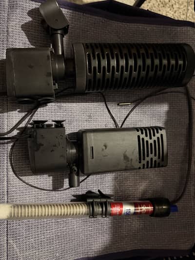 Heater, light, air pump aquarium