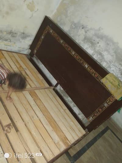wooden bed