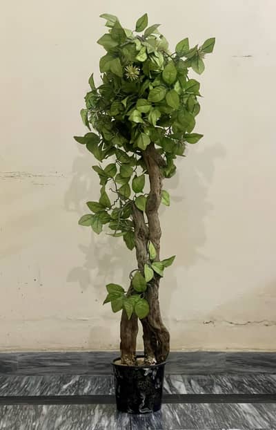 Elegant Artificial Indoor Tree with Wooden Trunk