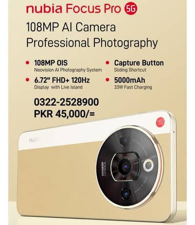 ZTE Nubia Focus Pro 5G, A35e, A36, A56,V60 Design, V80 Max, V80 Pro