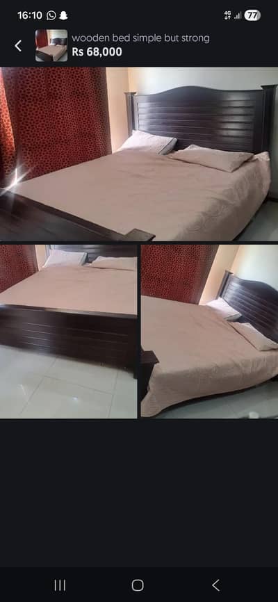 Simple and strong wooden bed