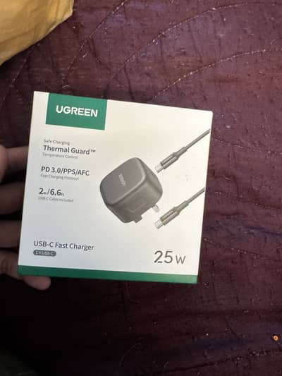 Ugreen 25w type C Charger + ugreen 2 meter type C to C cable