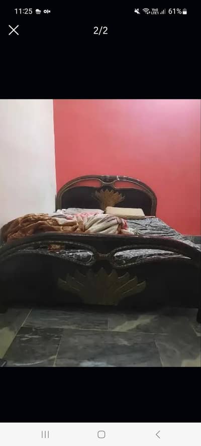 Queen size wooden bed