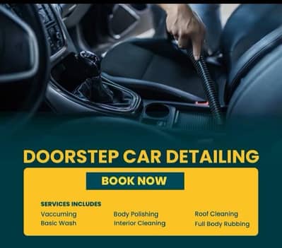 car interior cleaning with ribbon polish service available