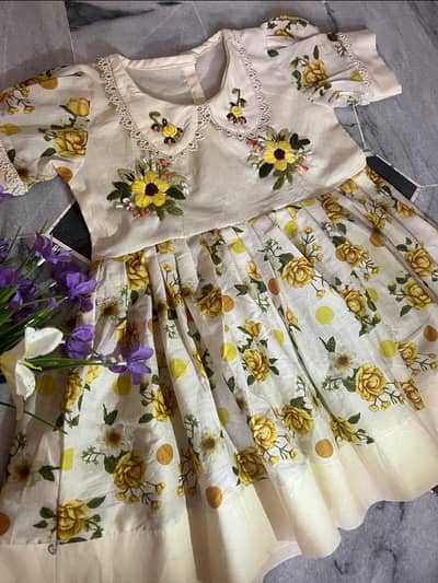 Lawan frock with hand embroidery best for summer