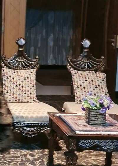 Carved Chinioti Moray / Traditional Low Chairs for Sale