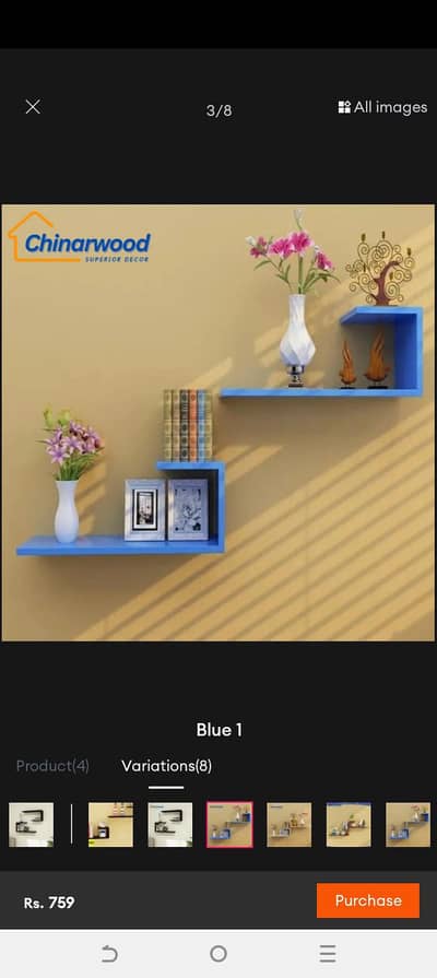 C sheped shelves