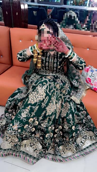 bottle green lehnga choli