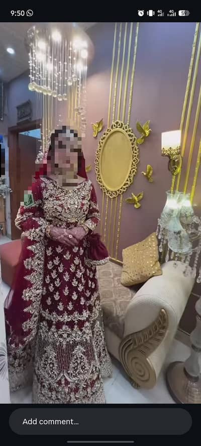 Maroon golden bridal lehenga for sale