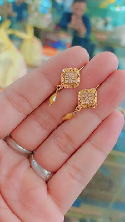 gold tops earrings ring bale