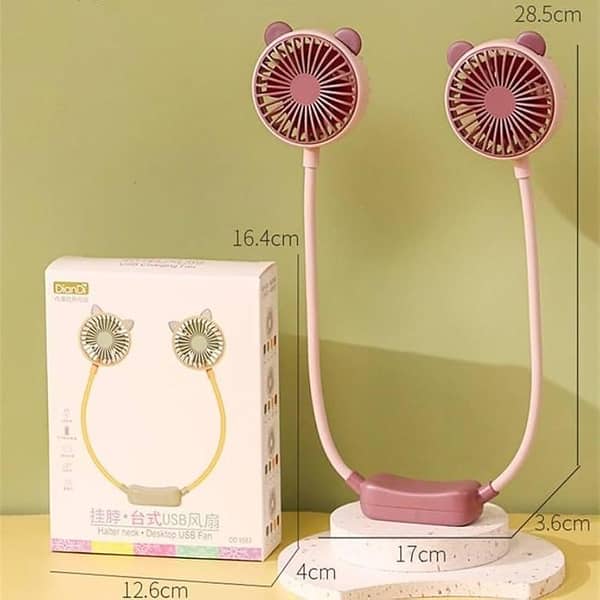 Mini USB Rechargeable Fan – Portable, Handheld, Desk Fan & Wearable Neckband | Variable Speed | Foldable, Silent Cooling Fan for Travel, Office, Home & Outdoor Use