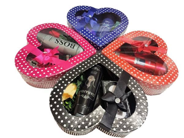 2 in 1 Heart Shape Present Gift Box t For Men Groom Gift Box Bridal Gift Box Assorted Gifts For Men and women Valentine Special Birthday Gifts for Women Wedding Gift Perfume Box Fragrance For Men and women