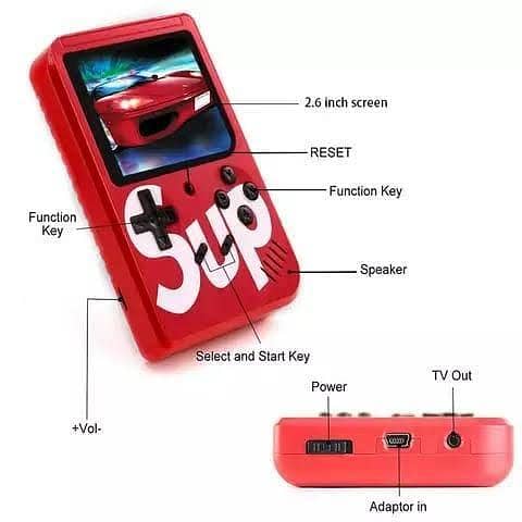Best SUP 400 in 1 Retro Game Box Console Handheld Classical Video Game Colorful LCD Screen with TV Output USB Rechargeable Portable Gaming Console (Colour May Vary) Classic Old Games for Kids