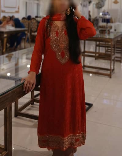 fancy party weae dress/ red chiffon dress