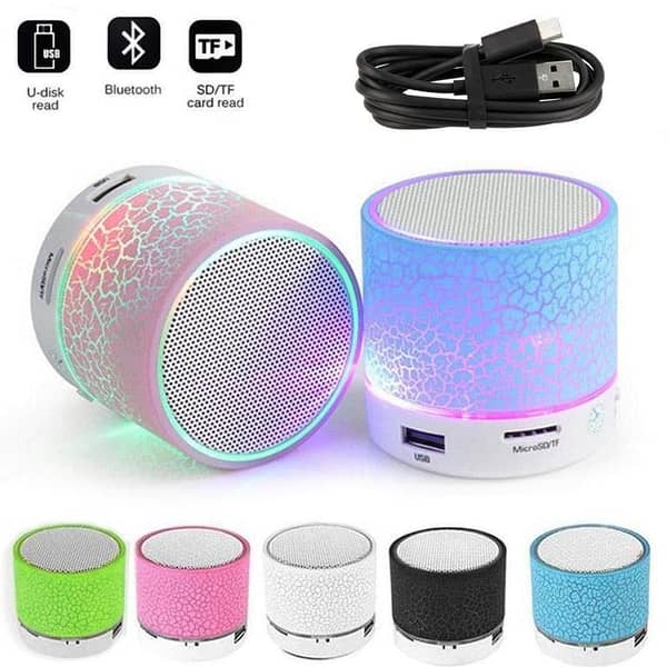 Mini Portable Bluetooth Speaker Rechargeable Speaker Supported Light + SD Card + USB Supported Multi Color