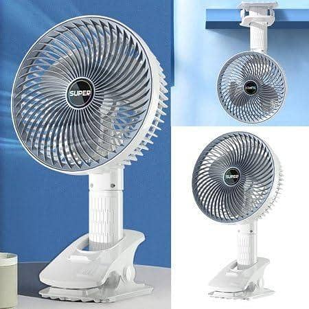 New portable 3 gears rechargeable desktop fan low noise air cooling handheld clipped circulator table fan for camping; office; bad side sleeping corner; best for office room; reading table .