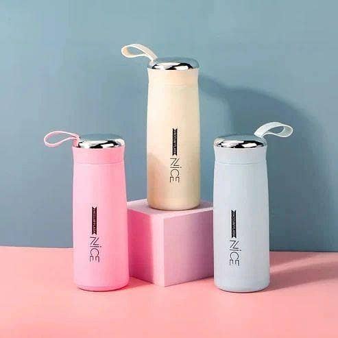 Premium NICE 400ml Glass Water Bottle - Insulated for Ultimate Freshness - Perfect for School, Gym, and Office Use - Durable Glass/Plastic Hybrid Construction - Leakproof Design - Stay Hydrated in Style