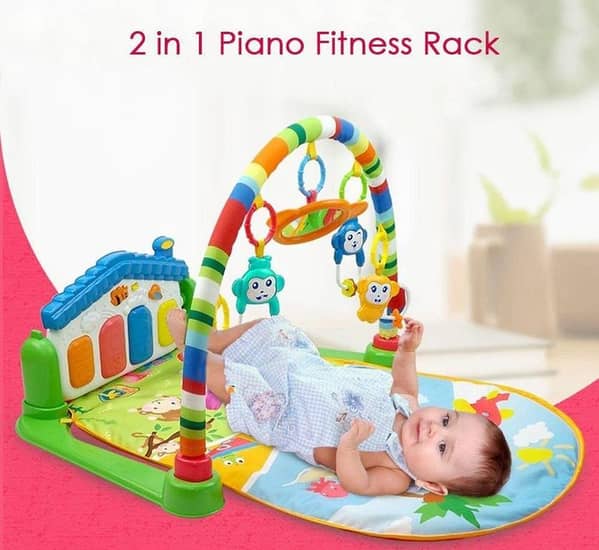 3 In 1 Newborn Baby Play Gym Piano Fitness Rack - Activity Mat