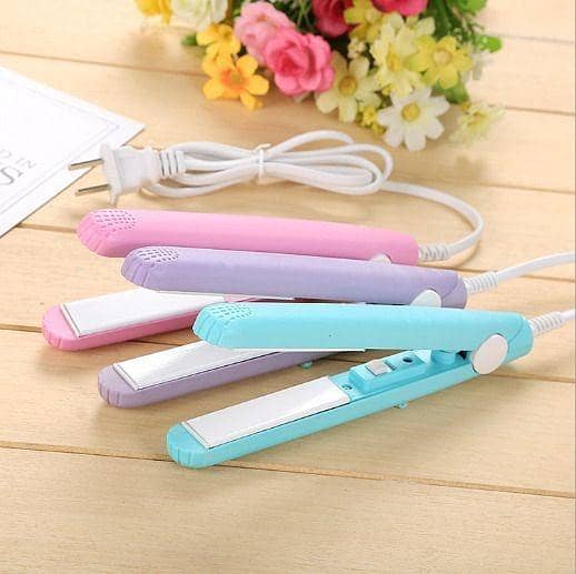 Mini Small Hair Straightener Student Mini Crystal Flat Iron Bangs Straight Hair Curler Fashion Portable Hair Styling Tools. . .