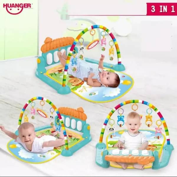 TRIMUX Baby Play Mat with Hanging Rattles For kids / Indoor Games Baby / Baby Play gym Mat
