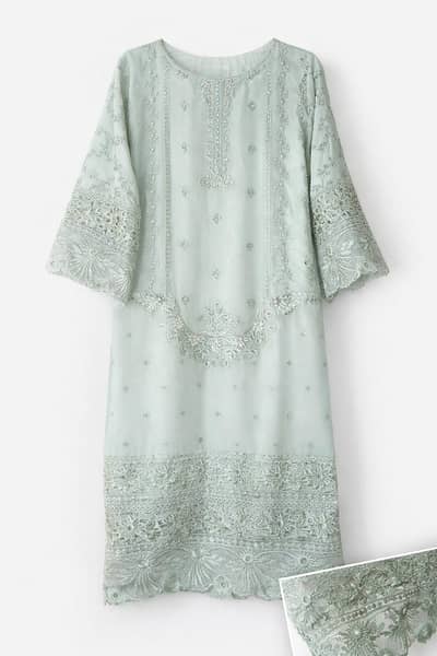 Light Green Embroidery Suit – Stylish & Elegant (Like New)