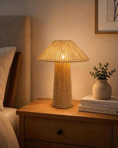 Table Lamp with Jute Rope Shade