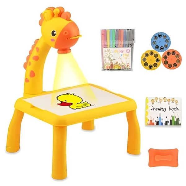 Children Projection Drawing Board LED Projector Drawing Table Toys Kids Projector Painting Board Desk Projection Painting Toy Graffiti Early Education Writing Board Household Erasable Toys