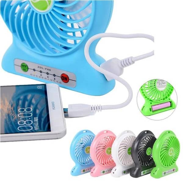 Powerful Rechargeable USB Portable mini Fan battery operated with cable