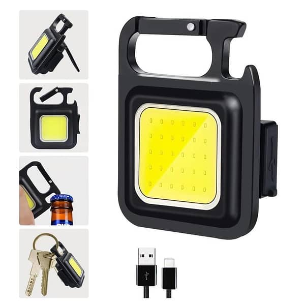 3 Modes Multi-Function COB Rechargeable Keychain Light Mini Flashlight Portable Pocket Work Light With Bottle Opener / COB Flashlight Torch Mini Size