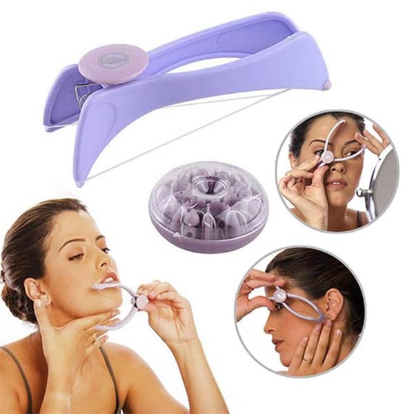 Slique Facial and Body Hair Threading Kit, Women Eyebrow Face and Body Hair Threading, Hair Removal Tweezer System Kit, Hair Threading Machine, Hair Threader
