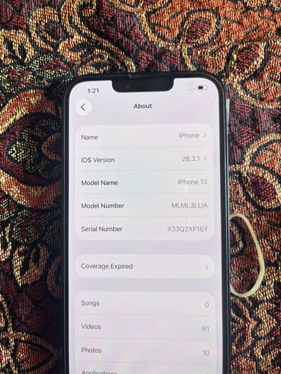 iPhone 13 Jv 128gb non pta 10by10