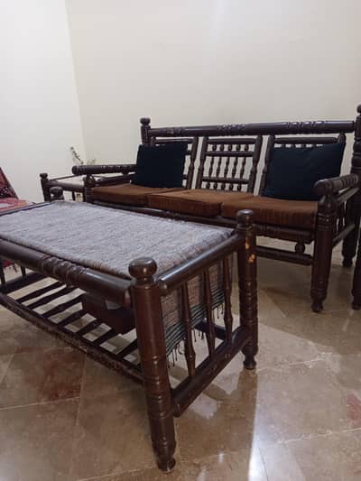 Sofa Set (3 seater sofa, 2 single sofas, 1 big table, 2 side table)