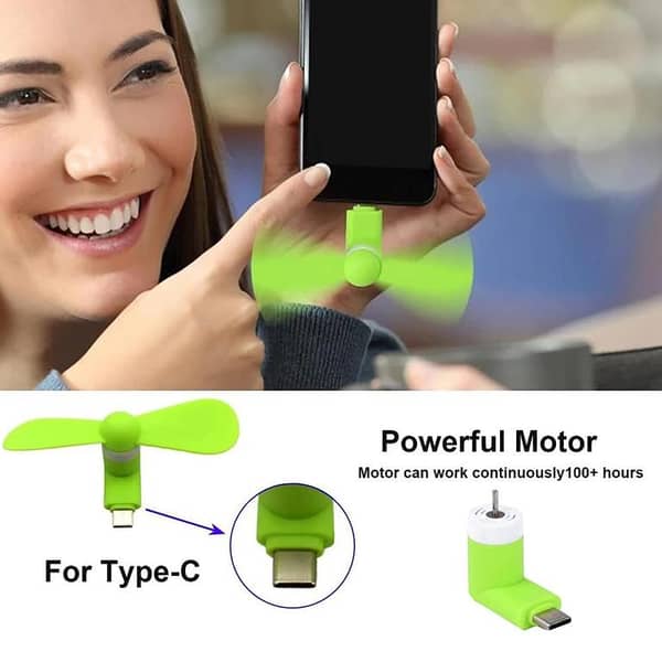 Mobile Type-C Fan Mini USB Phone Fan Portable Cooling Fan Type C Fan Mini Fan USB Smartphone Fan Mobile Fan