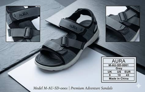 Men's premium AURA grey sport( limited edition) sandals(UK-9/EUR43)